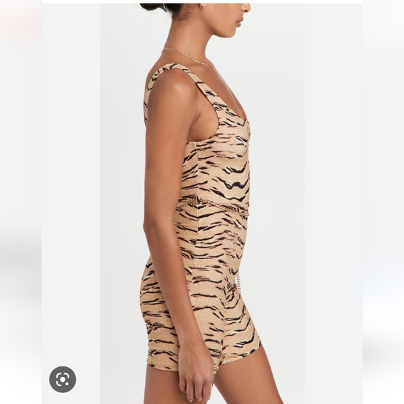 WEWOREWHAT | TIGER scoop bodysuit animal print tan black sz XS - Picture 3 of 9